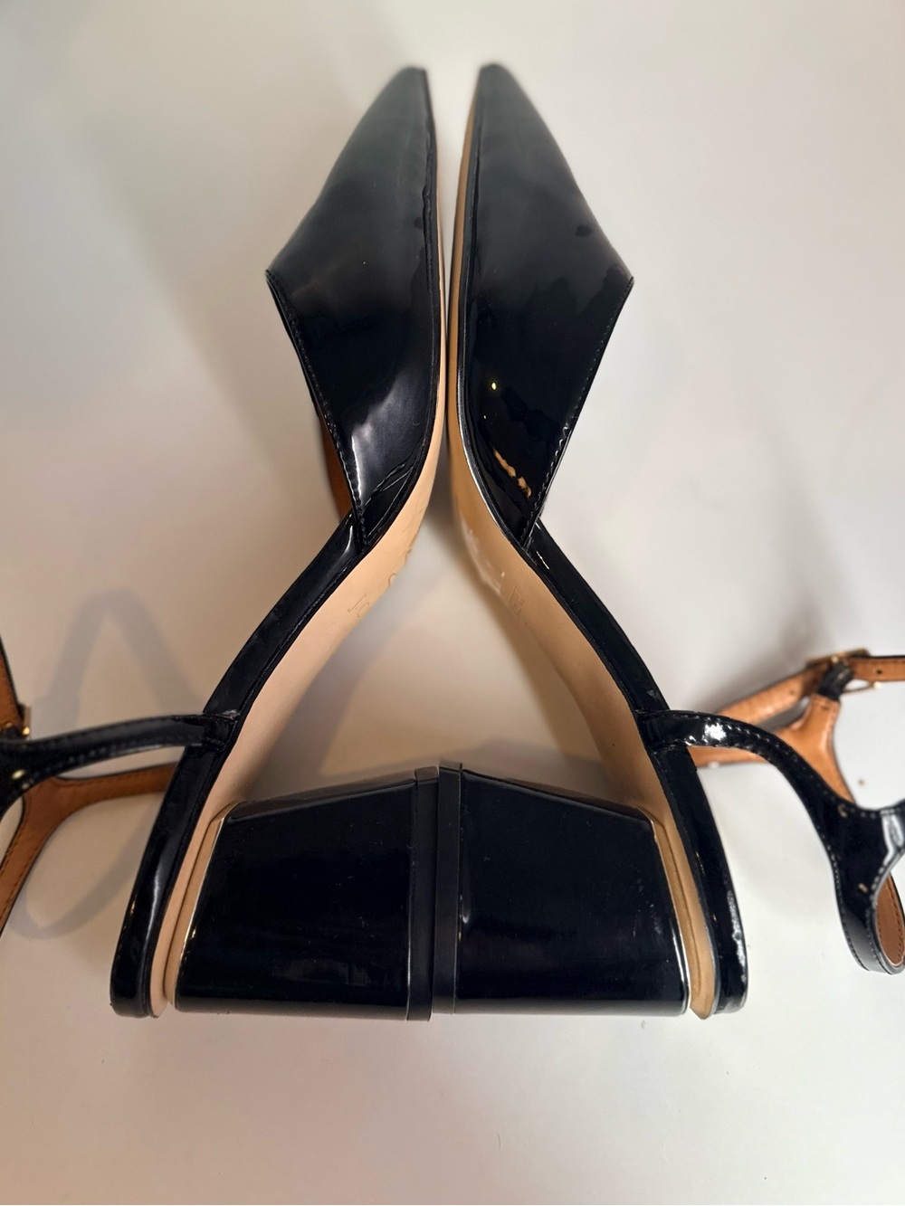 J.Crew Black Patent Block Heels